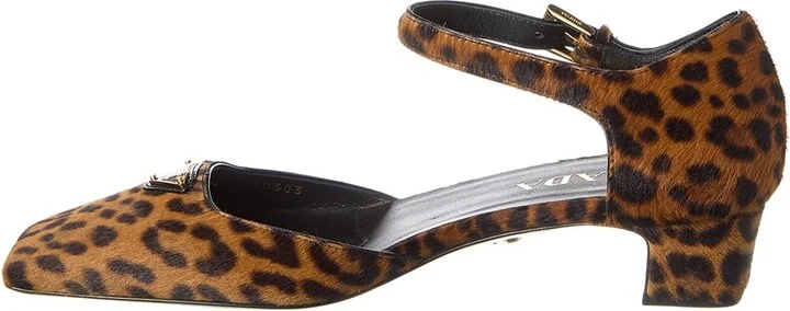 Prada Logo Haircalf Mary Jane Pump - Image 2
