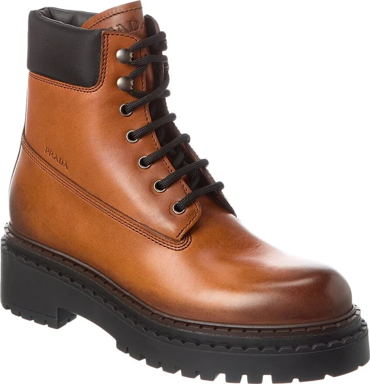 Prada Logo Leather Boot