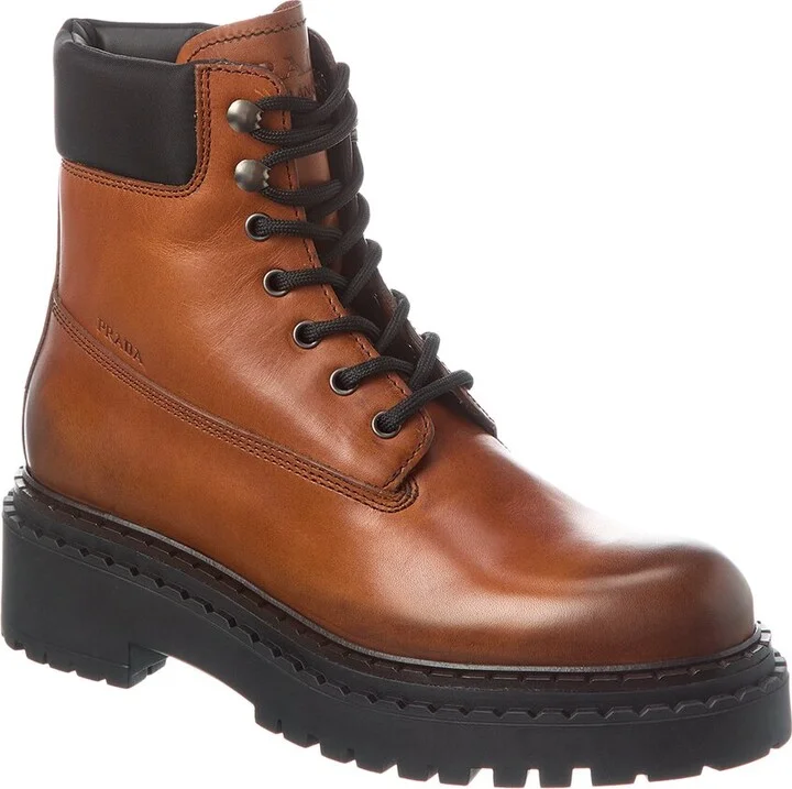 Prada Logo Leather Boot