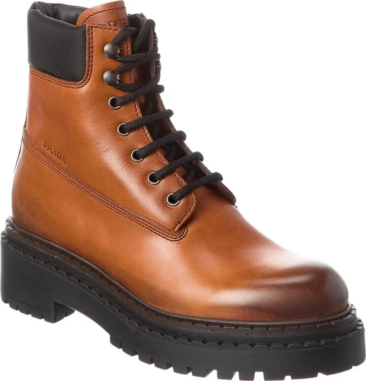 Prada Logo Leather Boot