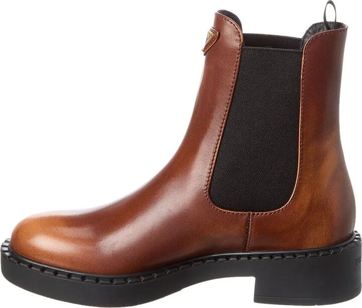 Prada Logo Leather Chelsea Boot - Image 2