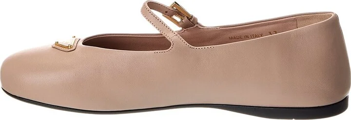 Prada Logo Leather Flat - Image 2