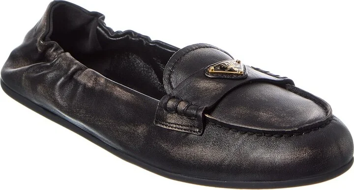 Prada Logo Leather Loafer