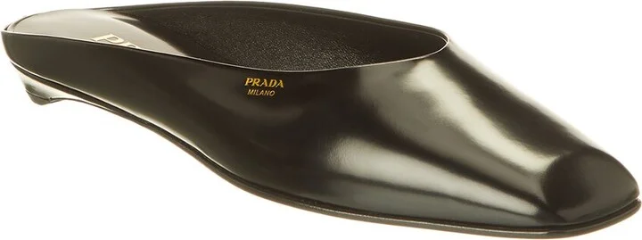 Prada Logo Leather Mule