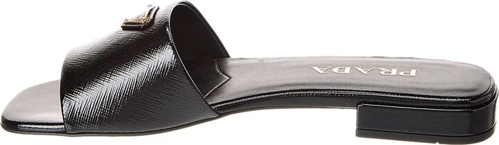 Prada Logo Leather Sandal - Image 2