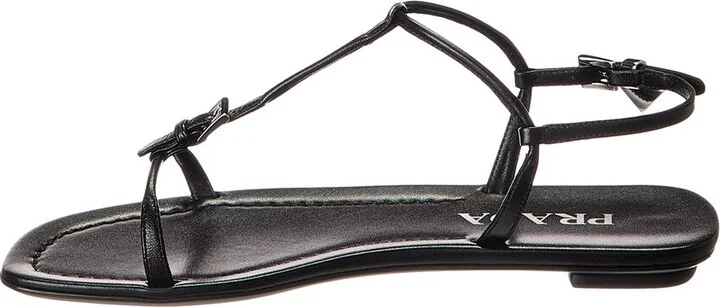 Prada Logo Leather Sandal - Image 2