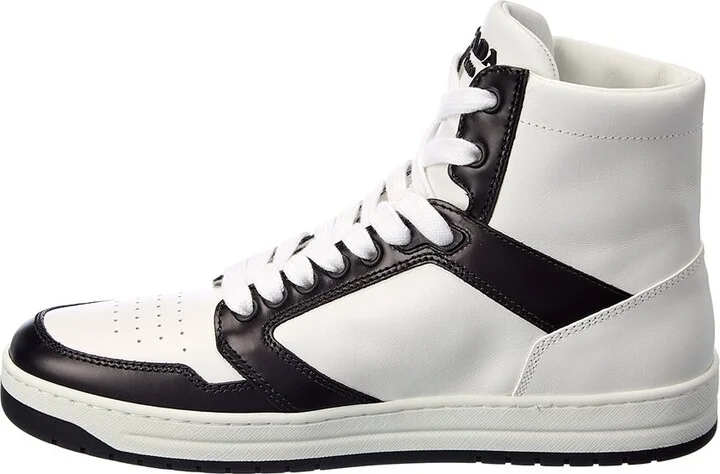 Prada Logo Leather Sneaker - Image 2