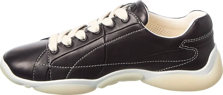 Prada Logo Leather Sneaker - Image 2