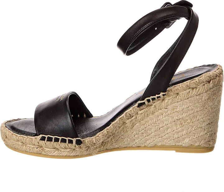 Prada Logo Leather Wedge Sandal - Image 2