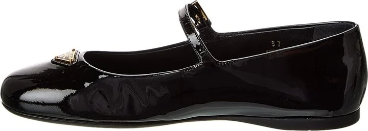 Prada Logo Patent Ballerina Flat - Image 2