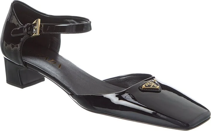 Prada Logo Patent Mary Jane Pump