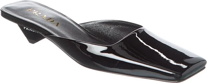 Prada Logo Patent Mule