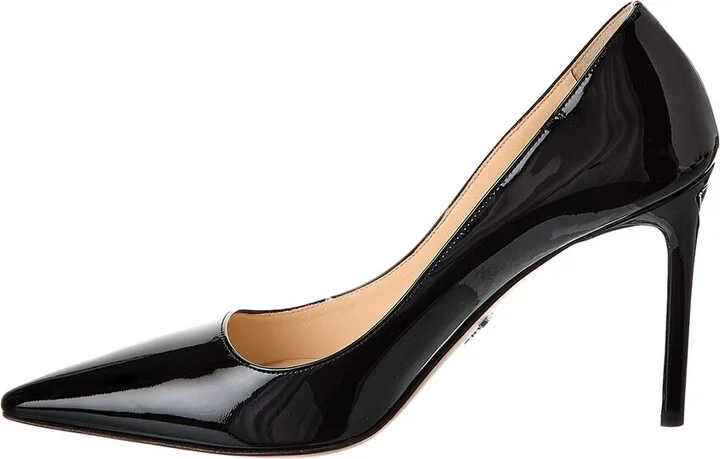 Prada Logo Patent Pointy-Toe Pump - Image 2