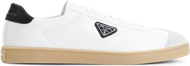 Prada Logo Plaque Lace-Up Sneakers