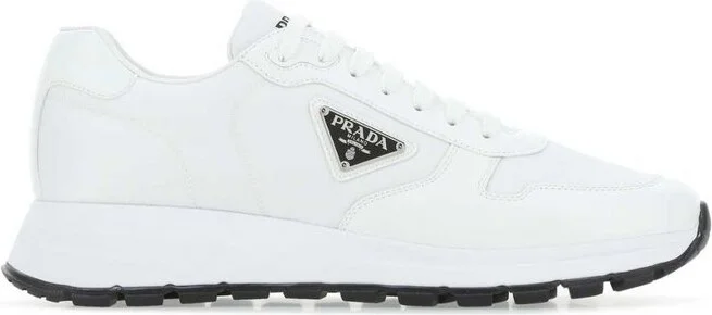 Prada Logo-Plaque Lace-Up Sneakers