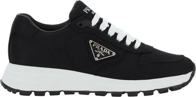 Prada Logo-Plaque Lace-Up Sneakers