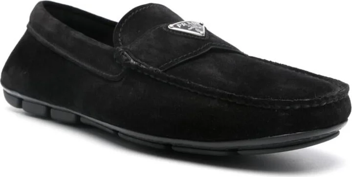 Prada Logo-Plaque Loafers - Image 2