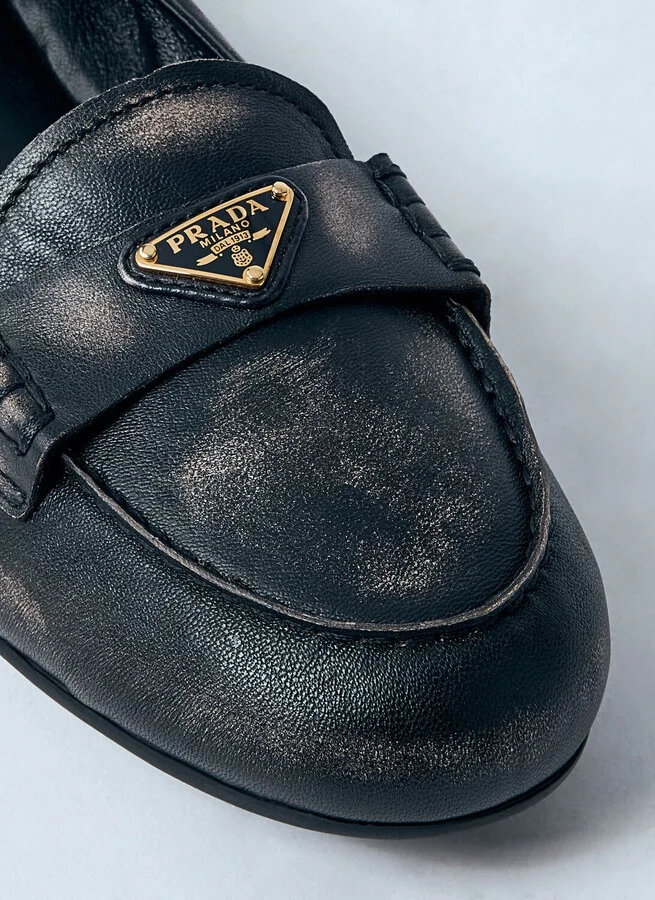 Prada Logo Plaque Loafters - Woman Flats Black Eu - 36 - Image 3