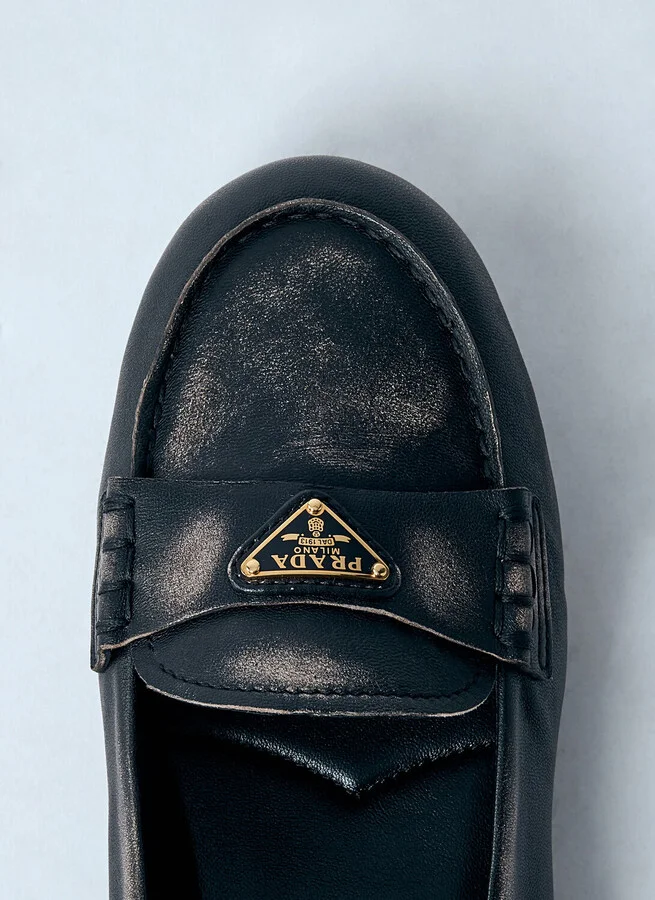 Prada Logo Plaque Loafters - Woman Flats Black Eu - 36 - Image 6
