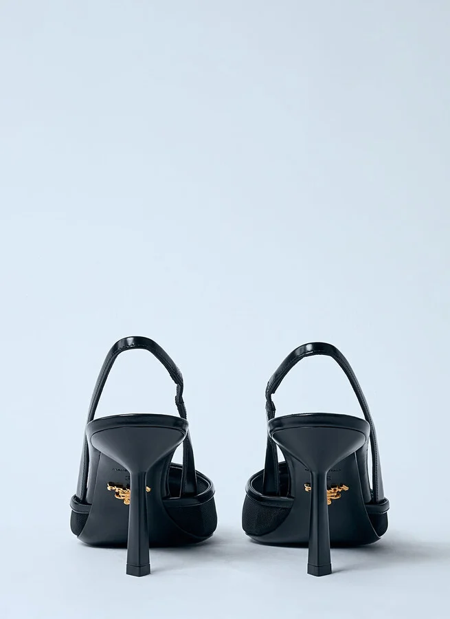 Prada Logo Plaque Pointed Heels - Woman Heels Black Eu - 36 - Image 6