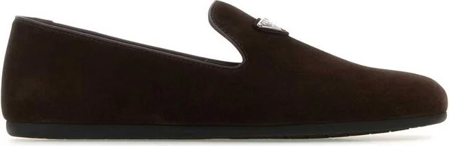 Prada Logo Plaque Slip-On Loafers