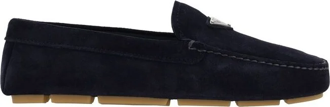 Prada Logo Plaque Slip-On Loafers