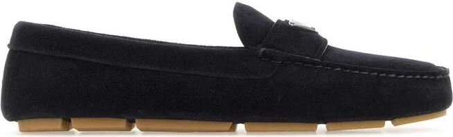 Prada Logo Plaque Slip-On Loafers
