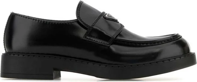 Prada Logo Plaque Slip-On Loafers