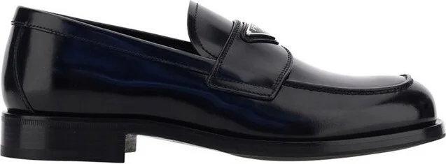 Prada Logo Plaque Slip-On Loafers