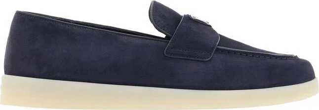 Prada Logo Plaque Slip-On Loafers