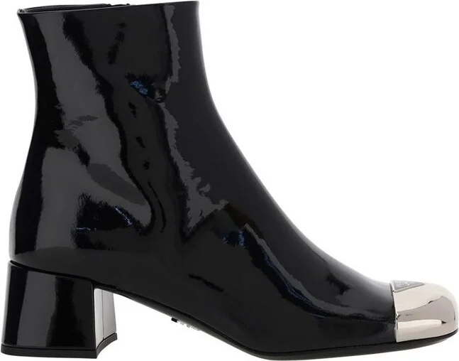 Prada Logo Plaque Zipped Boots