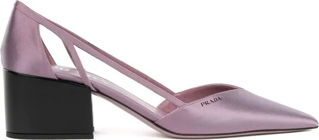 Prada Logo Printed Pointed Toe Pumps