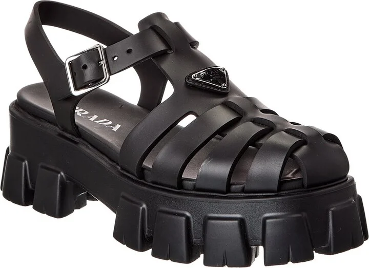 Prada Logo Rubber Sandal
