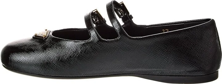 Prada Logo Saffiano Leather Flat - Image 2