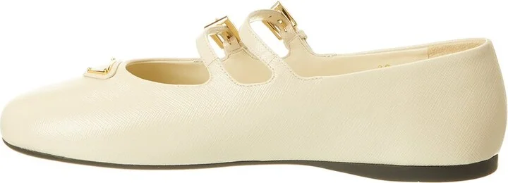 Prada Logo Saffiano Leather Flat - Image 2
