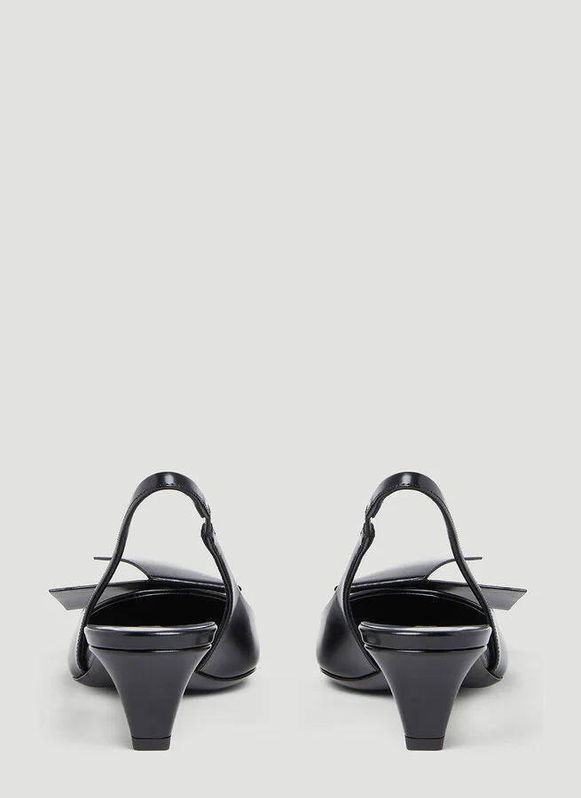 Prada Logo Slingback Heels - Woman Heels Black Eu - 40 - Image 4