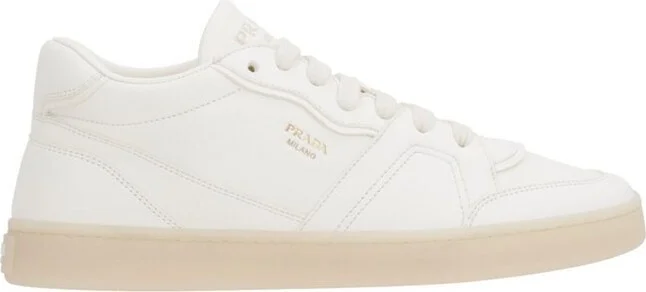 Prada Logo-Stamp Lace-Up Sneakers