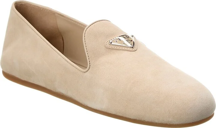 Prada Logo Suede Loafer