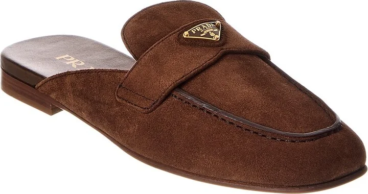 Prada Logo Suede Mule