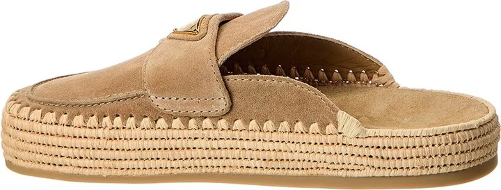 Prada Logo Suede Platform Mule - Image 2