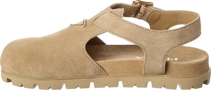 Prada Logo Suede Sandal - Image 2