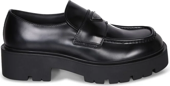 Prada Logo Triangle Loafers