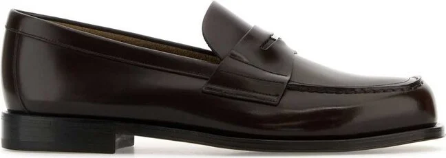 Prada Logo-Triangle Slip-On Penny Loafers