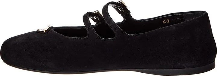 Prada Logo Velvet Ballerina Flat - Image 2