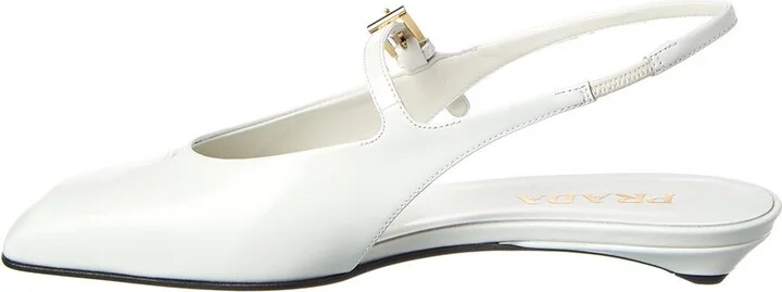 Prada Mary Jane Leather Slingback Ballerina Flat - Image 2