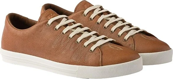 Prada Men's Aged-Effect Leather Sneakers