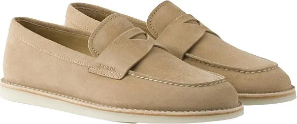 Prada Men's Bleached Suede Loafers