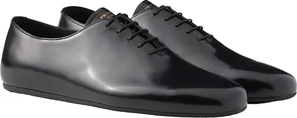 Prada Men's Brushed Leather Lace-up Shoes