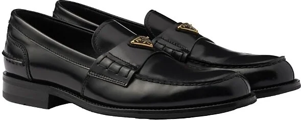 Prada Men's Brushed Leather Loafers
