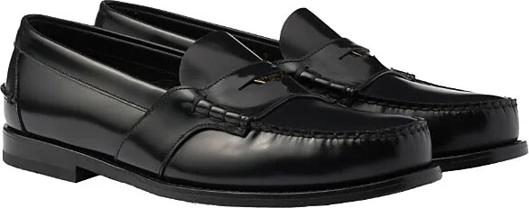 Prada Men's Brushed Leather Loafers